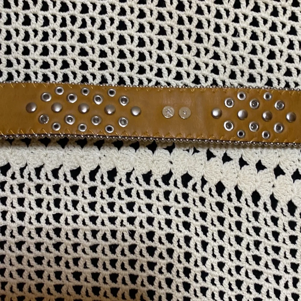 Nocona silvery western black belt with gems and hearts bling